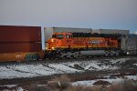 BNSF 6017 A 25th Anniversary ES44AC Locomotive Pulls the BNSF Super Bowl Passenger Cars into the BNSF Winslow, Arizona Depot for a Crew Swap and continue eastbound towards Topeka, Kansas 